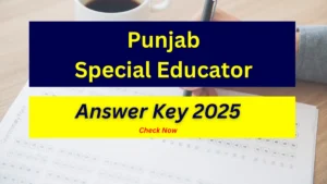 Punjab Special Educator Answer Key 2025