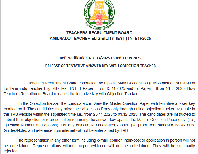 TNTET Answer Key 2025 Out, Download Paper 1 and Paper 2 PDF_3.1