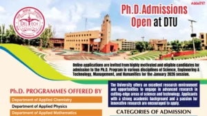 DTU PhD Admission 2025-26 For Jan Session, Check Details Here