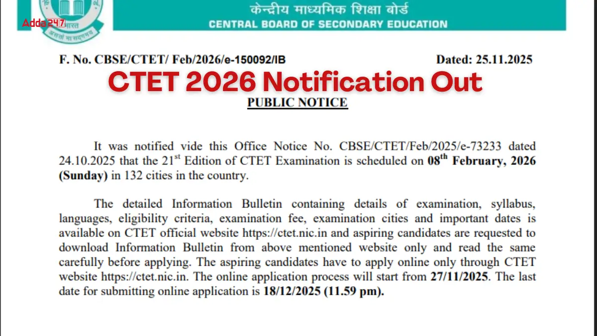 CTET Notification 2026
