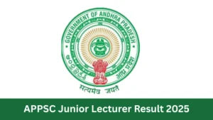 APPSC Junior Lecturer Result 2025