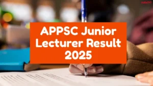 APPSC Junior Lecturer Result 2025 OUT, Download PDF Here