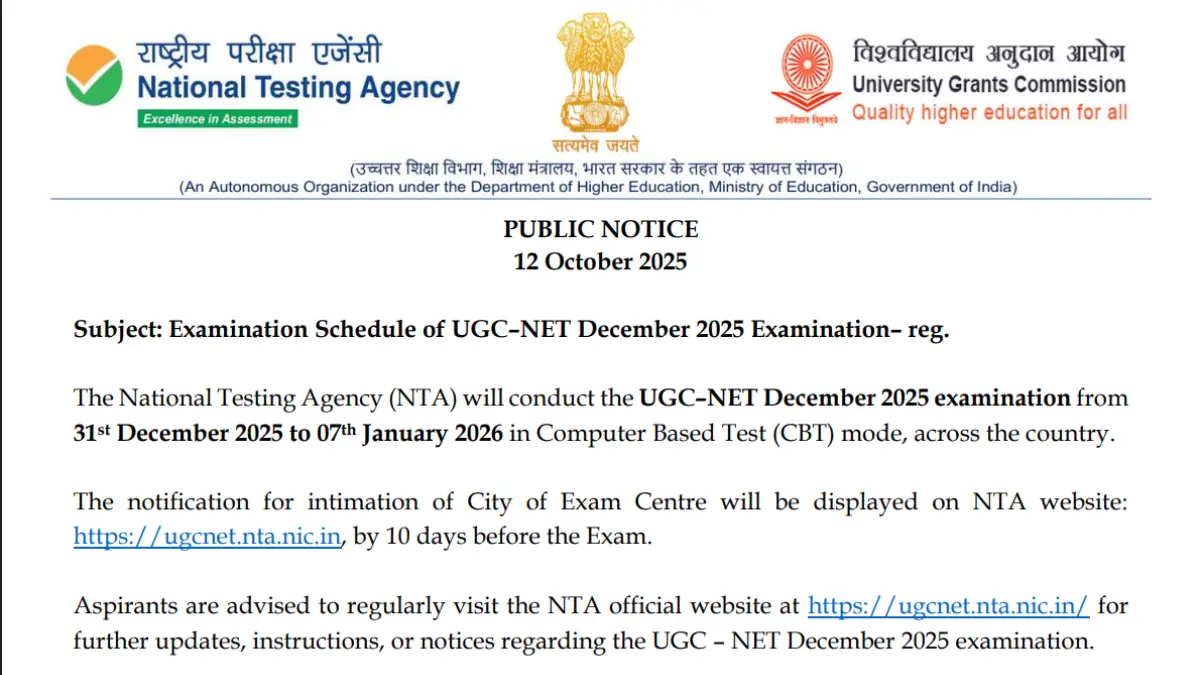 UGC NET 2025 Exam Date