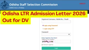 Odisha LTR Admission Letter 2026