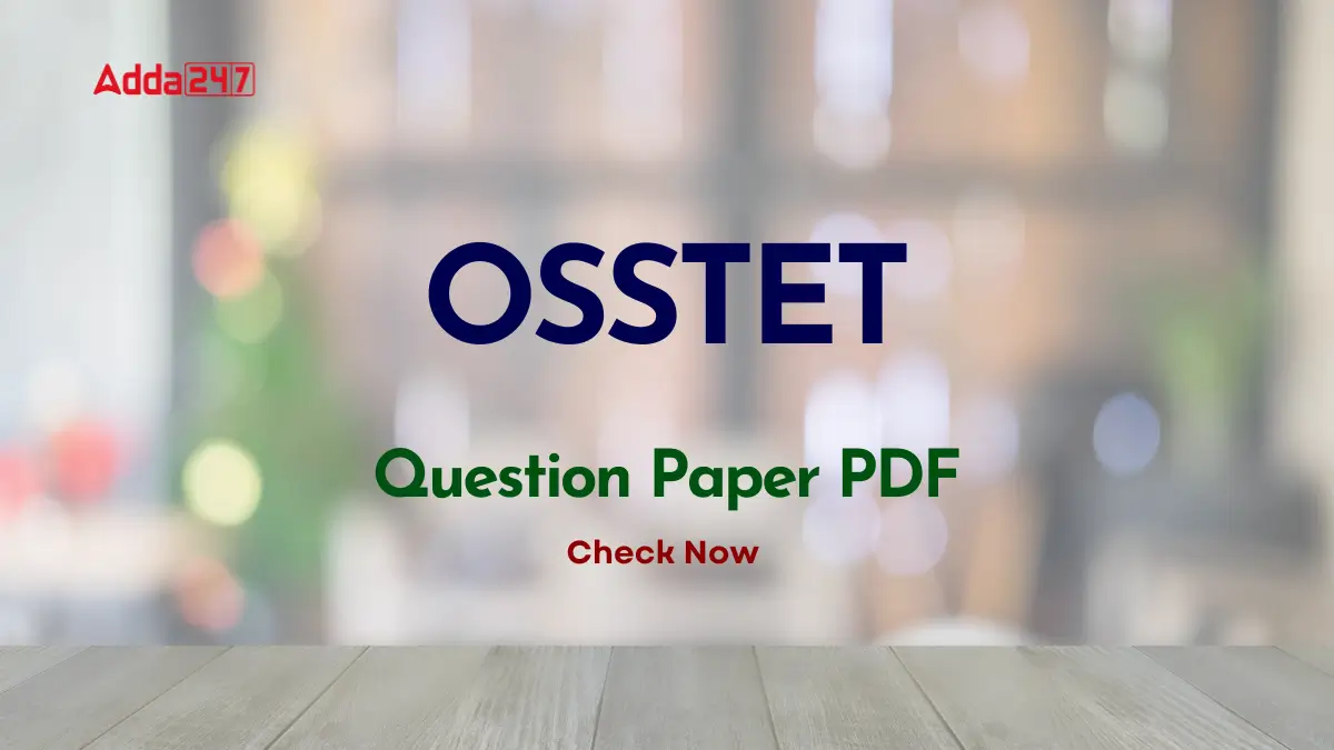 OSSTET Question Paper 2026