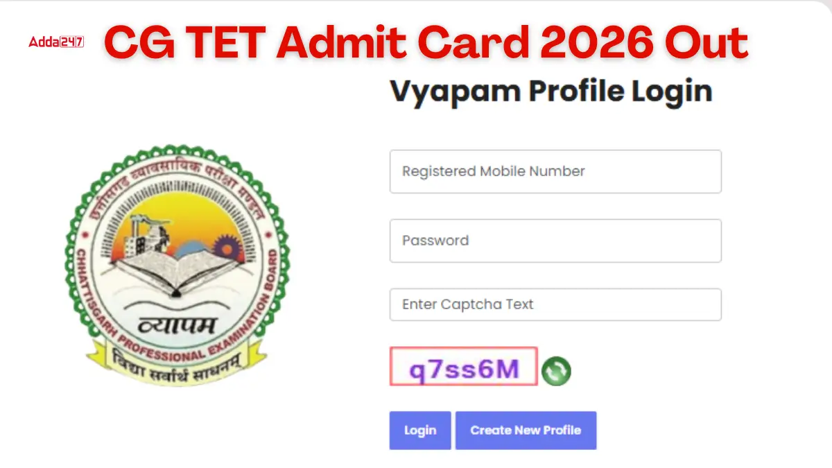 CG TET Admit Card 2026 Out