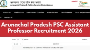 Arunachal Pradesh PSC Assistant Professor Recruitment 2026 Out for 145 Posts, Apply Online