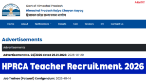 HPRCA Teacher Recruitment 2026 out for 624 Posts, Check Eligibility and Apply Online
