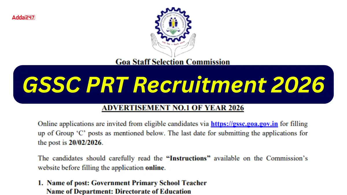 GSSC PRT Recruitment 2026