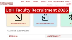 UoH Faculty Recruitment 2026, Apply Online for 40 Posts