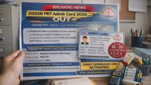 DSSSB PRT Admit Card 2026