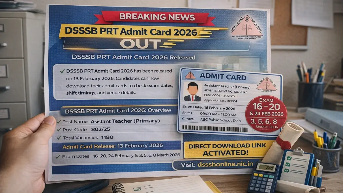 DSSSB PRT Admit Card 2026