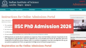 IISC PhD Admission 2026-27, Apply Link, Seats ,Eligibility