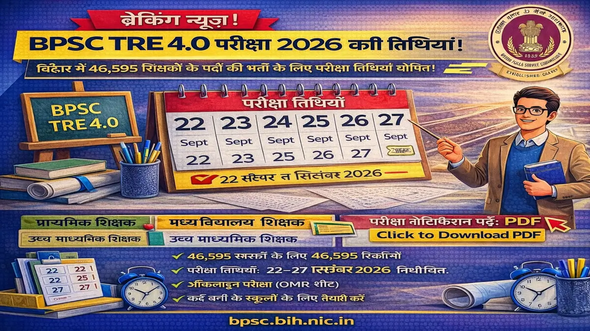BPSC TRE 4.0 Exam Date 2026