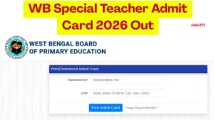 WB Special Teacher Admit Card 2026