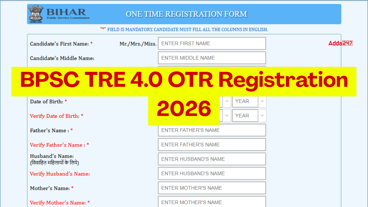 BPSC TRE 4.0 OTR Registration 2026