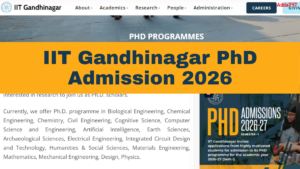 IIT Gandhinagar PhD Admission 2026, Eligibility, Seats