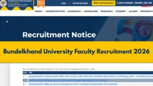 Bundelkhand University Teaching Faculty Recruitment 2026 Out for 162 Posts, Apply Link, Salary