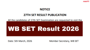 WB SET Result 2026 Out, Download Link Here