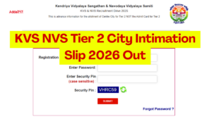 KVS NVS Tier 2 City Intimation Slip 2026 Out