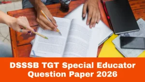 DSSSB TGT Special Educator Question Paper 2026, Download PDF Here