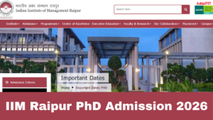 IIM Raipur Phd Admission 2026, Apply Link, Seats