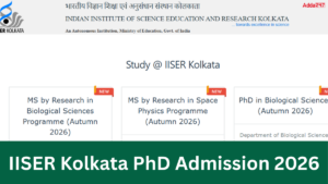 IISER Kolkata PhD Admission 2026, Notification, Seats, Apply Link