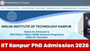 IIT Kanpur PhD Admission 2026, Apply Link, Eligibility, Seats