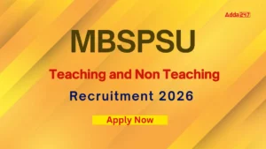 MBSPSU Teaching and Non Teaching Recruitment 2026