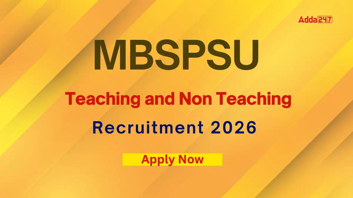 MBSPSU Teaching and Non Teaching Recruitment 2026