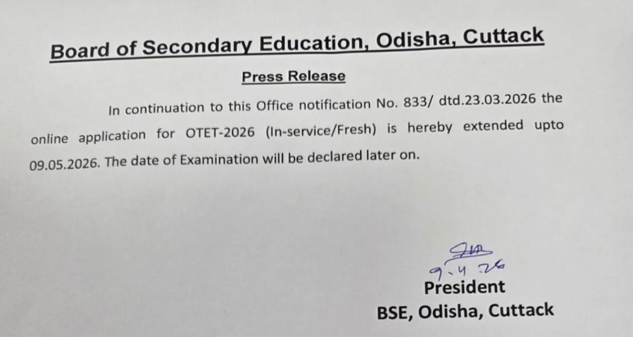 OTET Apply Online 2026 Link Active @bseodisha.ac.in, Last Date Extended_3.1