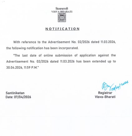Visva Bharati University Faculty Recruitment 2026, Last Date is 30 Apr_3.1