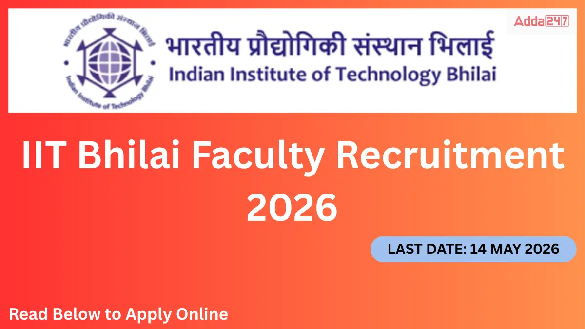 IIT Bhilai Faculty Recruitment 2026