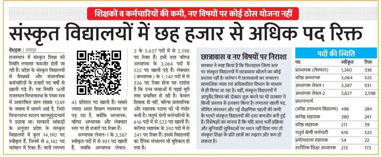 6000+ Vacancies in Rajasthan Sanskrit Schools Expected Soon, Check Here_3.1