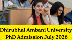 Dhirubhai Ambani University PhD Admission July 2026