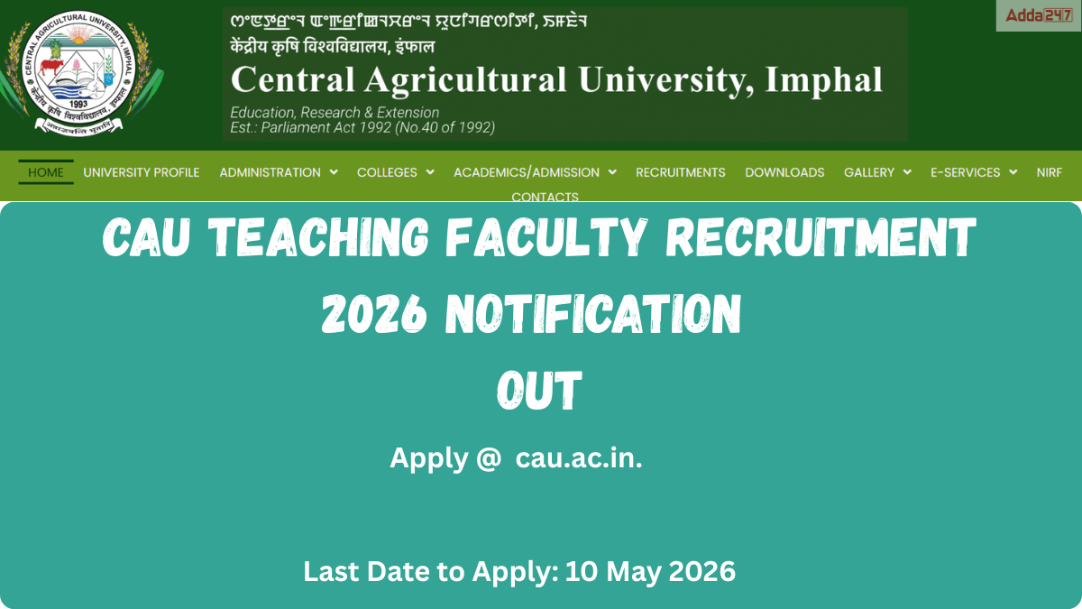 CAU Teaching Faculty Recruitment 2026 Notification Out (1)