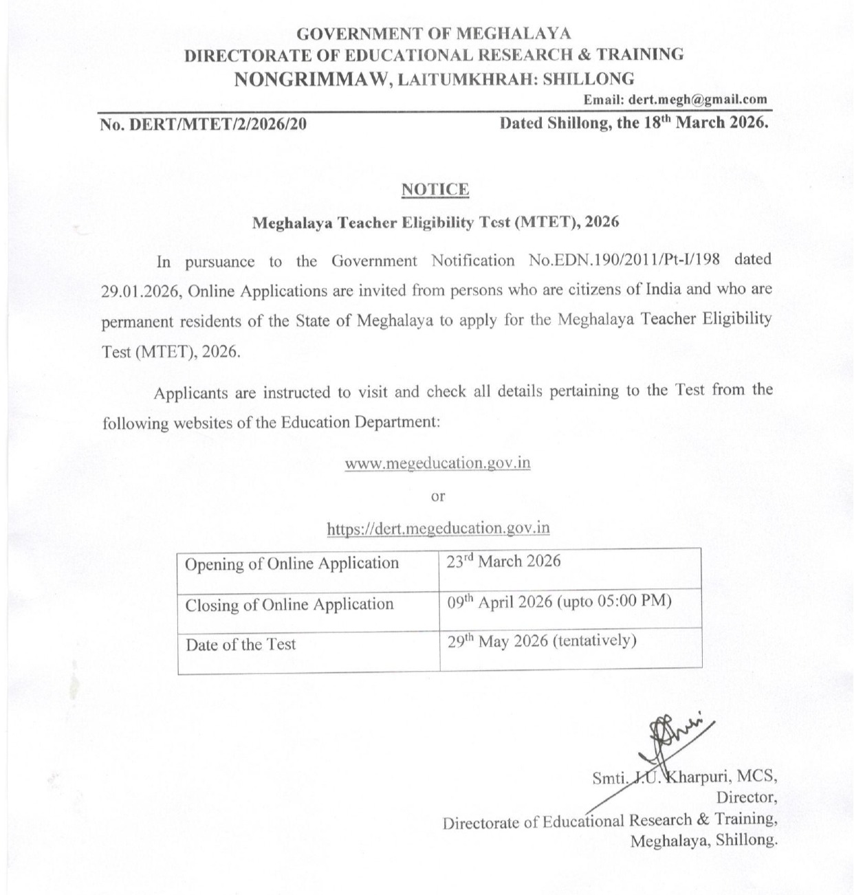Meghalaya TET Exam Date 2026 Out, Check Shifts and Schedules Here_3.1