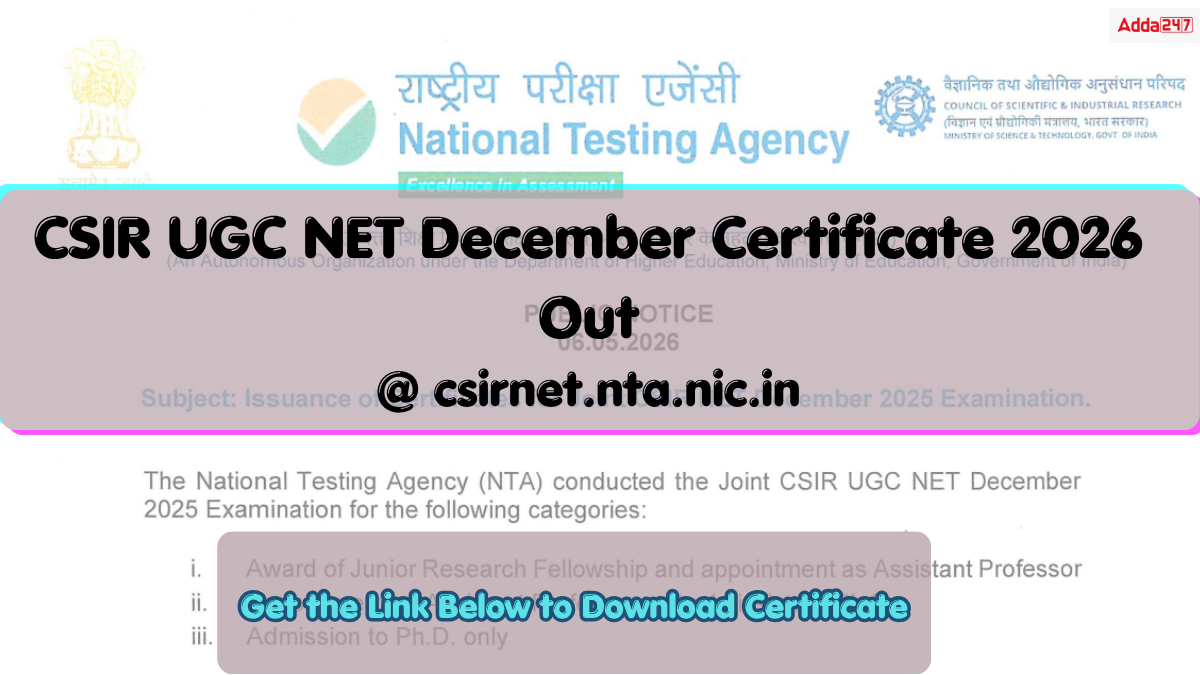 CSIR NET December Certificate 2026 Out, Get Download Link Here (1)
