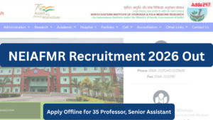 NEIAFMR Recruitment 2026 Out, Apply Offline for 35 Professor, Senior Assistant