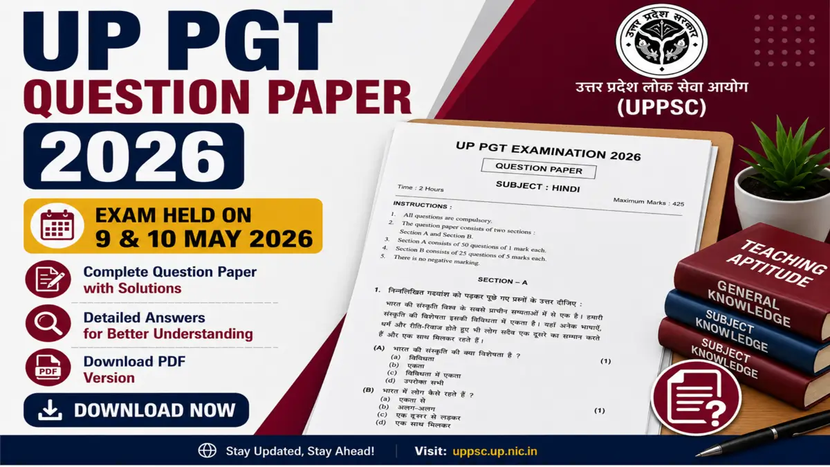 UP PGT Question Paper 2026
