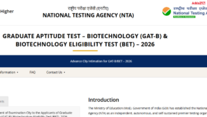 NTA GAT-B and BET B Exam City Intimation 2026 Out, Check Exam Centre Details