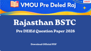 Rajasthan BSTC Pre DElEd Question Paper 2026, Download Official PDF