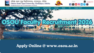 OSOU Faculty Recruitment 2026, Apply Online
