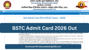 BSTC Admit Card 2026 Out @predeledraj2026.com, Download PDF