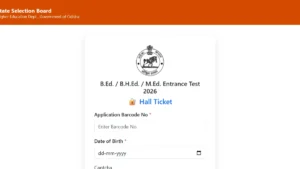 Odisha SAMS B.Ed Admit Card 2026