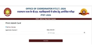 Rajasthan PTET Admit Card 2026