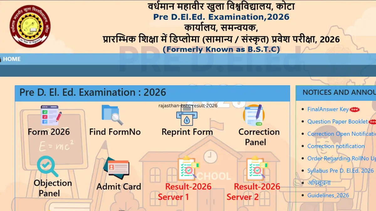 Rajasthan BSTC Result 2026 Out