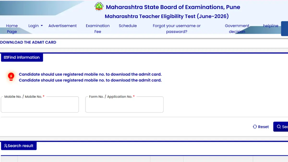 MAHA TET Hall Ticket 2026