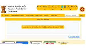 RPSC 2nd Grade Admit Card 2026