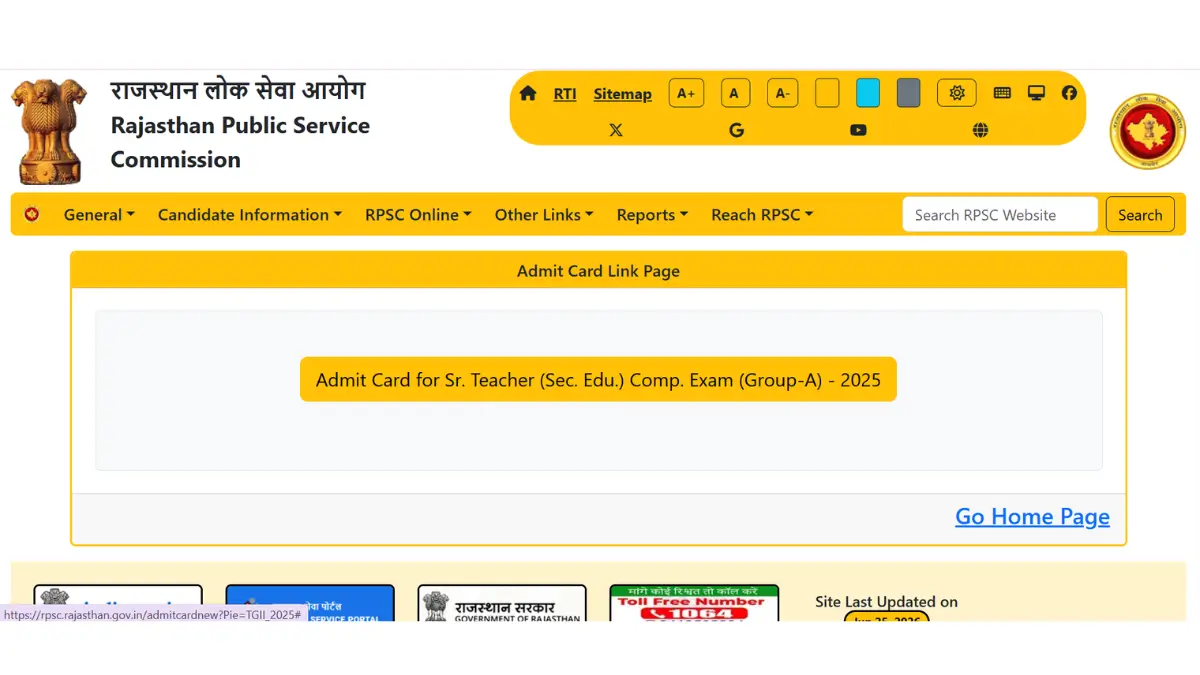 RPSC 2nd Grade Admit Card 2026